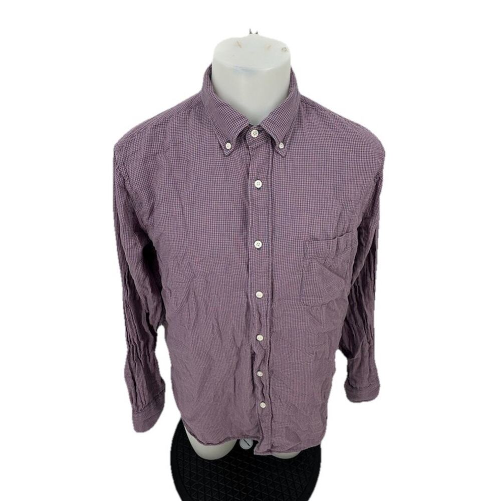 Faherty XL Men Check Button Up Shirt Plaid Casual 100% Cotton Long Sleeve A50v